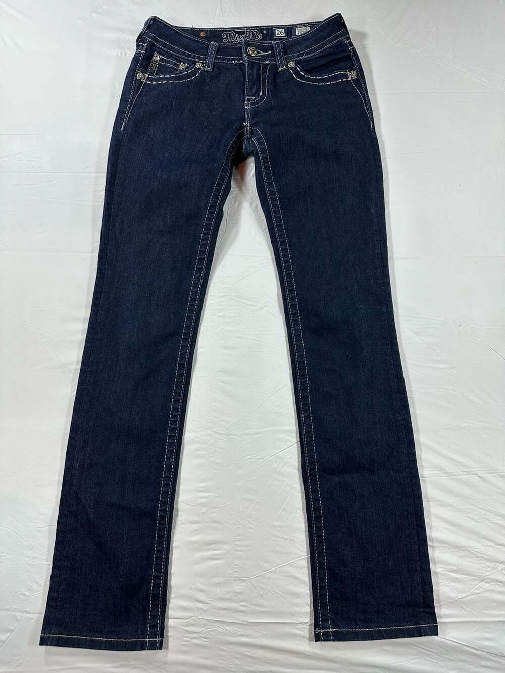 Miss Me Women's Size 26 Straight Leg Jeans Dark Wash JE5489T3L